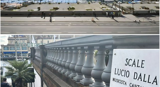 L'omaggio di Napoli per un grande artista: intitolata a Lucio Dalla la scalinata di Santa Lucia | FOTO