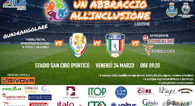 I Trofeo 'Un abbraccio all&rsquo;inclusione', conferenza stampa marted&igrave; 21 marzo: la location e partecipanti