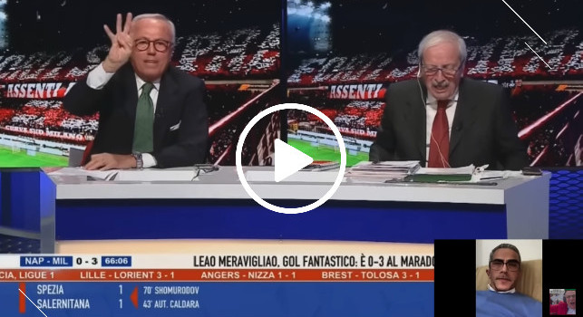 Napoli-Milan 0-4, Crudeli e Solaroli pazzi di gioia a 7 Gold: scatta lo sfottò agli azzurri | VIDEO