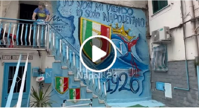 Festa Scudetto Napoli, murales fantastico al Pallonetto di Santa Lucia! | VIDEO CN24