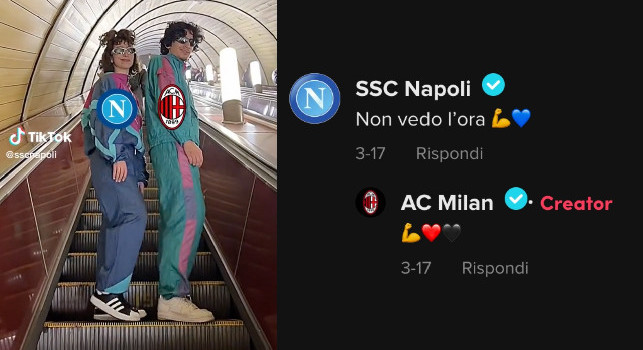 &Egrave; Milan-Napoli anche sui social: il confronto, la crescita dei partenopei e l'attesa meme su TikTok
