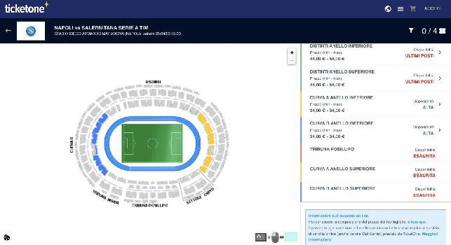 Napoli-Salernitana, sold out curve superiori e Tribuna Posillipo! Polverizzate Tribuna Nisida e Distinti | FOTO