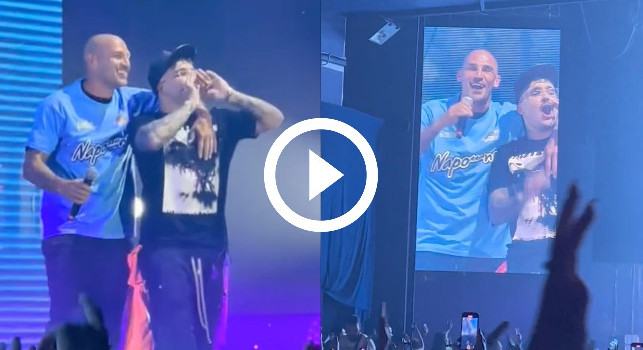 Paolo Cannavaro show: Un giorno all'improvviso al concerto di Geolier! | VIDEO