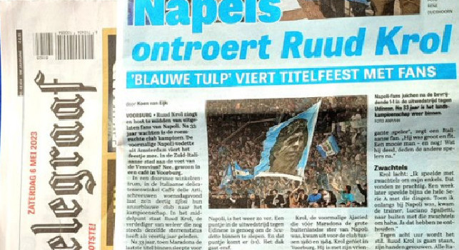 Napoli Club Olanda in festa: Rudy Krol presente, il De Telegraaf dedica una pagina intera | FOTO