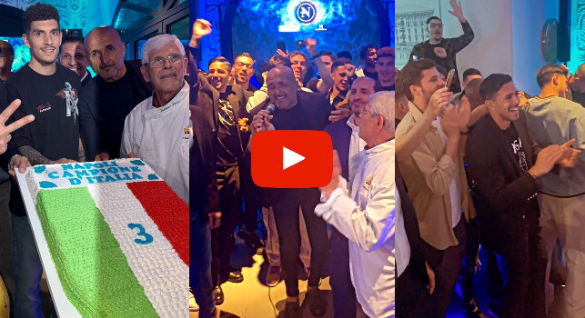 Festa scudetto Napoli, Spalletti scatenato! Canta Nino D'Angelo e la squadra: La capolista se ne va| VIDEO