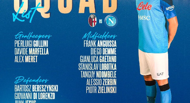 Convocati Bologna Napoli