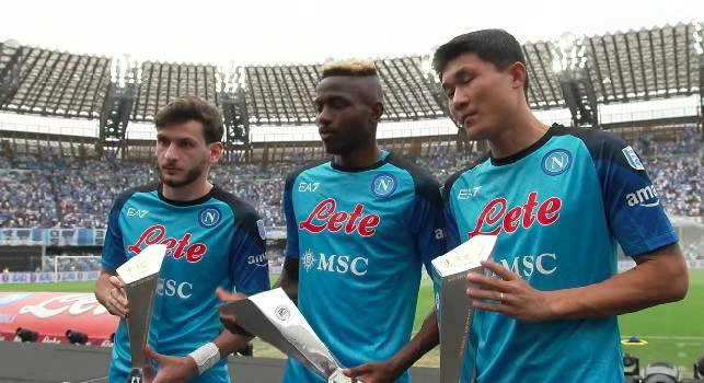 Napoli-Sampdoria - Premiati kim, Osimhen e Kvaratskhelia prima del match | FOTO