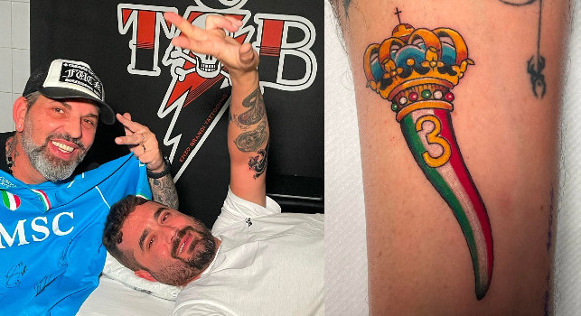 Edoardo De Laurentiis si è tatuato il terzo scudetto del Napoli | FOTO E VIDEO