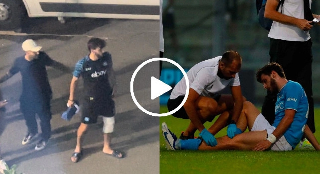 Infortunio Kvaratskhelia: zoppica vistosamente, grossa fasciatura alla gamba sinistra | FOTO E VIDEO CN24