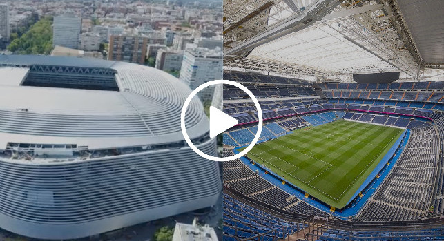 Il nuovo Bernabeu è pronto per Real Madrid-Napoli: clip da brividi, tutte le novità! | VIDEO