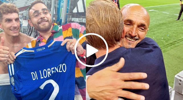 Italia: regalo da brividi Di Lorenzo a Rocco Hunt e abbraccio Spalletti-tifoso del Napoli! | VIDEO
