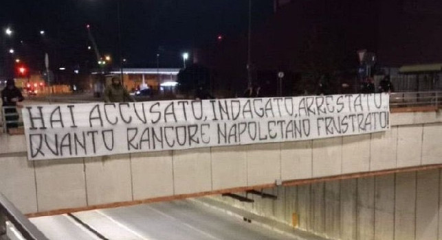 Striscione ultras Juventus: Hai accusato, indagato, arrestato, quanto rancore napoletano frustrato! | FOTO