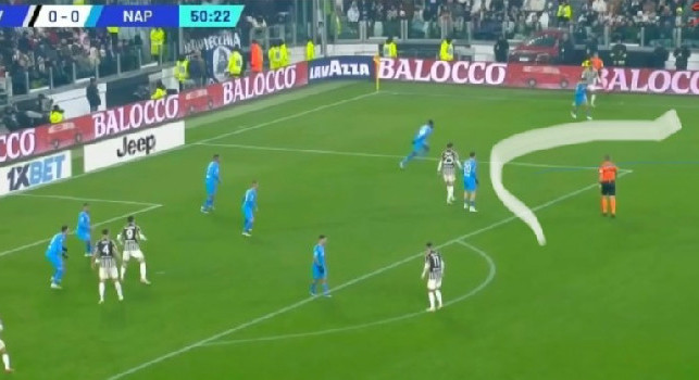 Giordano becca Anguissa: Sul gol Juve Cambiaso ha quasi 10 metri di spazio per crossare in totale libertà!