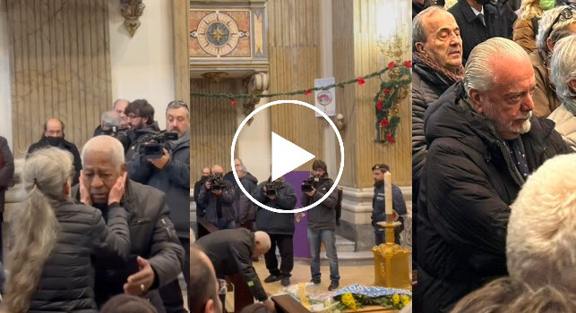 Funerale Juliano: Cané scoppia in lacrime alla vista del feretro. Presente anche De Laurentiis | VIDEO CN24