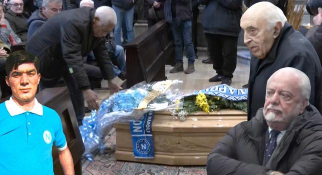 Funerale Antonio Juliano a Napoli: l'ultimo saluto a Totonno, presenti De Laurentiis e Ferlaino | VIDEO