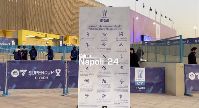 Napoli-Fiorentina LIVE da Riad: la situazione allo stadio a quattro ore dalla gara di Supercoppa | VIDEO