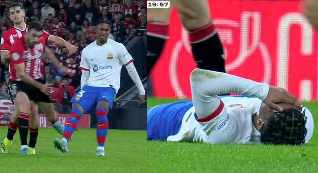 Barcellona, infortunio per Balde: il terzino rischia di saltare il Napoli | VIDEO