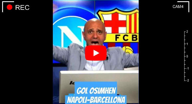 Gol di Osimhen in Napoli-Barcellona: guarda l'esultanza Live su CalcioNapoli24 | VIDEO