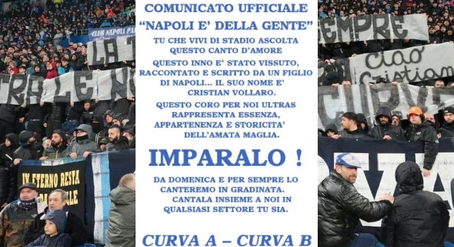 Napoli, il coro della Curva A e della Curva B insieme! | VIDEO