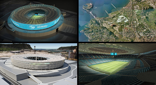 Nuovo stadio Napoli a Bagnoli? Sul web spuntano i render: come potrebbe essere | FOTOGALLERY