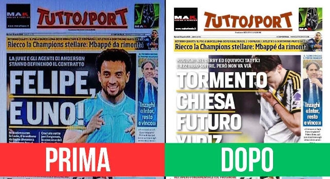 Felipe Anderson al Pameiras, figuraccia TuttoSport! Costretti a cambiare la prima pagina | FOTO