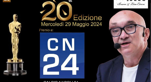 CalcioNapoli24 vince la 20esima edizione dell'Oscar campano 'Pasquale D'Angelo'