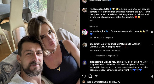 Gioia scudetto, Acerbi dedica un post alla moglie: Accanto anche nei momenti più duri | FOTO