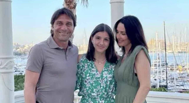 Antonio Conte, moglie e figlia