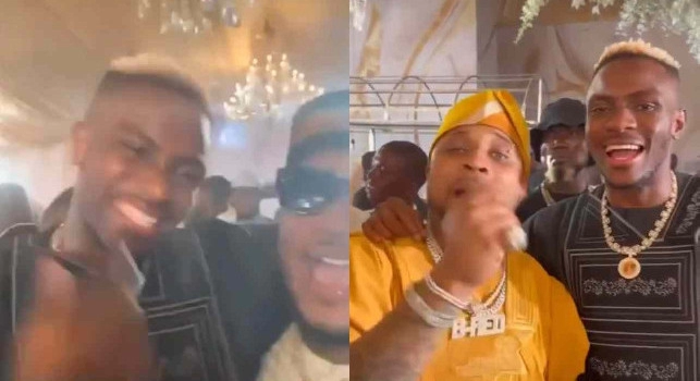 Osimhen al matrimonio del cantante Davido, posa con le star nigeriane | VIDEO