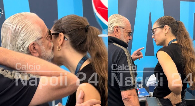 Bacio tra Aurelio e Valentina De Laurentiis