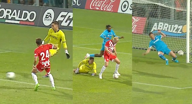 Napoli-Girona: l'errore di Meret in uscita dal basso porta all'1-0 di Van de Beek | VIDEO