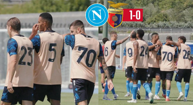 Highlights Napoli-Casertana 1-0: gol e sintesi della partita in allenamento | VIDEO
