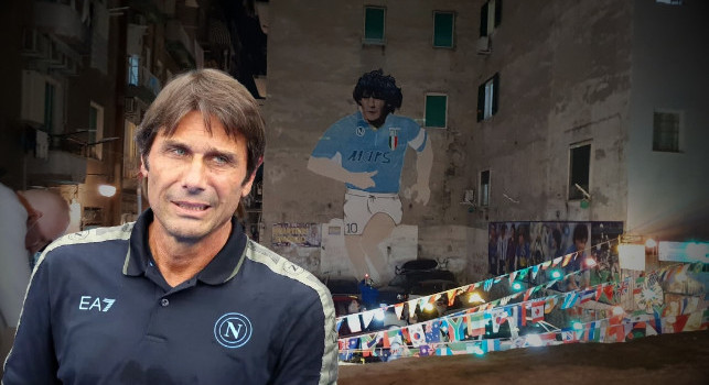 Napoli, Antonio Conte racconta la visita al Murales Maradona: parole da brividi | VIDEO