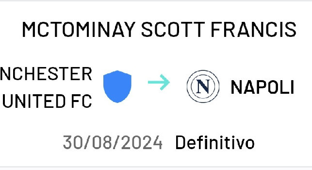 UFFICIALE - McTominay &egrave; del Napoli: depositato contratto in Lega | FOTO