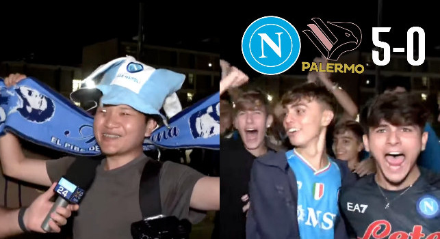 Napoli-Palermo 5-0, che entusiasmo: guardate la reazione dei tifosi napoletani al Maradona! | VIDEO