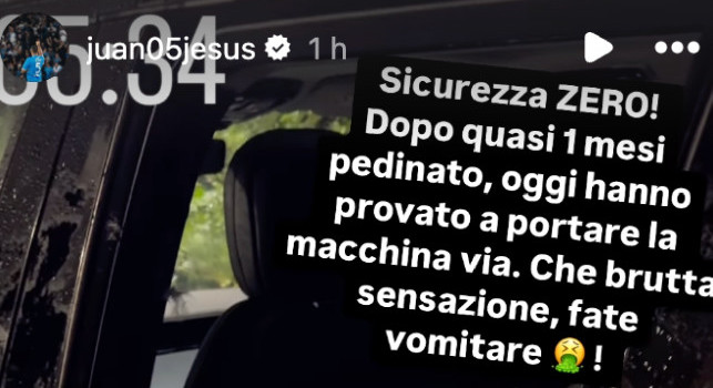 Furto Juan Jesus, aggiornamenti dalle Forze dell'ordine: cosa hanno scoperto