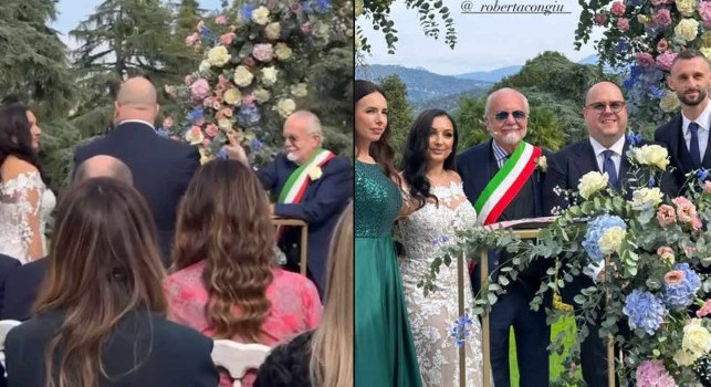 De Laurentiis show, celebra un matrimonio e non mancano battute sulla Juventus | VIDEO