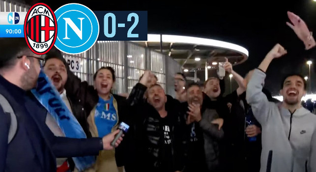 Milan-Napoli 0-2 e Conte in volata scudetto: guardate la reazione dei tifosi napoletani a San Siro! | VIDEO