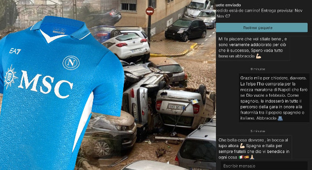 Alluvione Valencia, gesto da brividi di un tifoso del Napoli! Lo spagnolo: Verrò in città, grazie! | FOTO