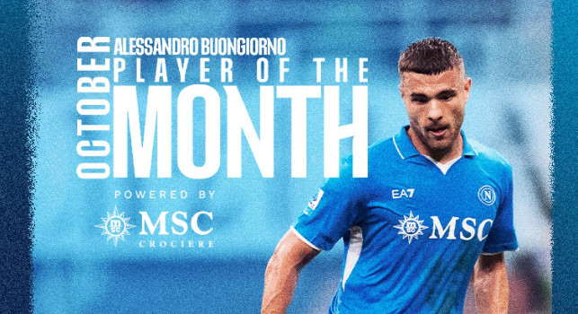 UFFICIALE - Buongiorno è il POTM di Ottobre per i tifosi del Napoli: il comunicato