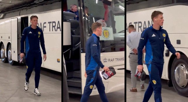 Polonia-Scozia, l'arrivo di McTominay allo stadio | VIDEO