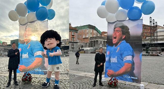 Maradona multato: l'iniziativa di Stefano Ceci a Piazza del Plebiscito è costata oltre 100 euro di sanzione