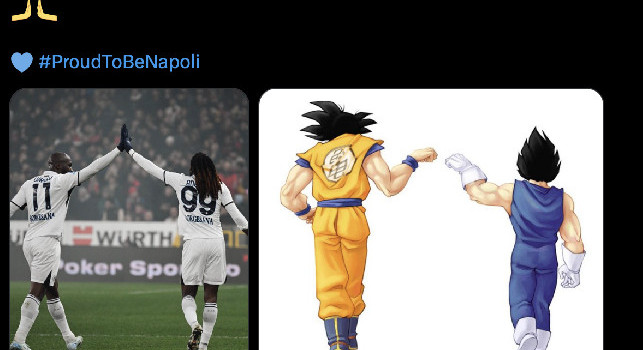 La SSC Napoli scherza: Lukaku e Anguissa come Goku e Vegeta | FOTO