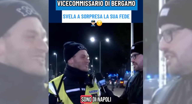 Poliziotto di Bergamo si scopre tifoso del Napoli in diretta su CN24 | VIDEO