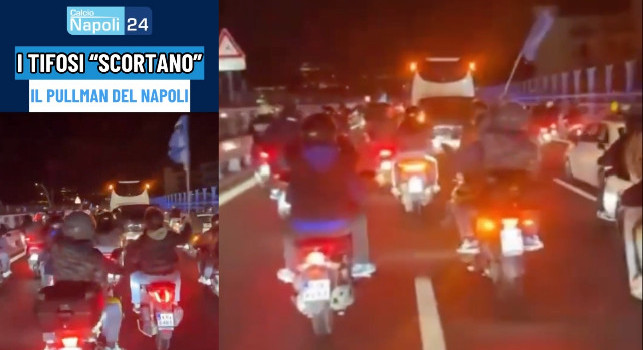 Come dopo Torino, tifosi azzurri in motorino 'scortano' il pullman dopo Atalanta-Napoli | VIDEO