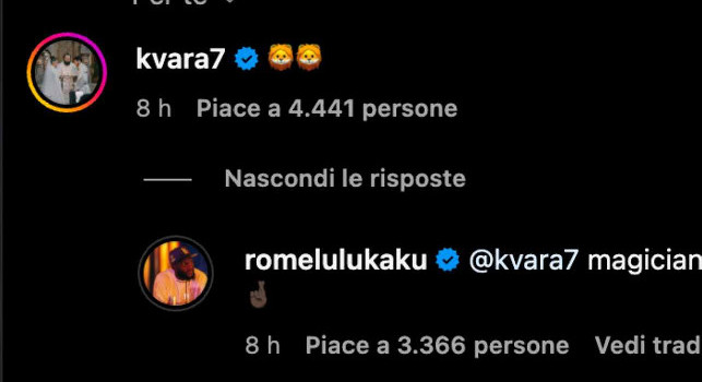 Lukaku scrive a Kvaratskhelia su Instagram: Mi manchi, mago! | FOTO