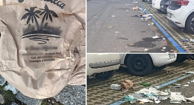Como-Napoli, protesta dei comaschi: I napoletani hanno lasciato una discarica nel parcheggio | FOTO