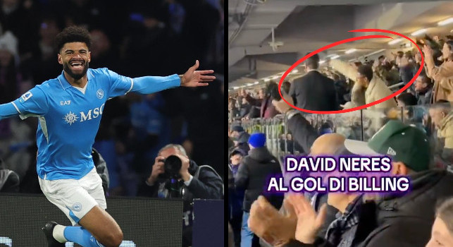 Gol Billing al Maradona, l'esultanza live di David Neres in tribuna! | VIDEO