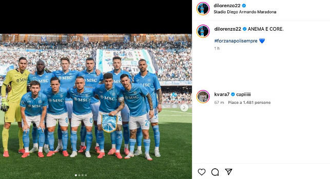 Kvaratskhelia manda un messaggio a Di Lorenzo dopo Napoli-Fiorentina 2-1 | FOTO