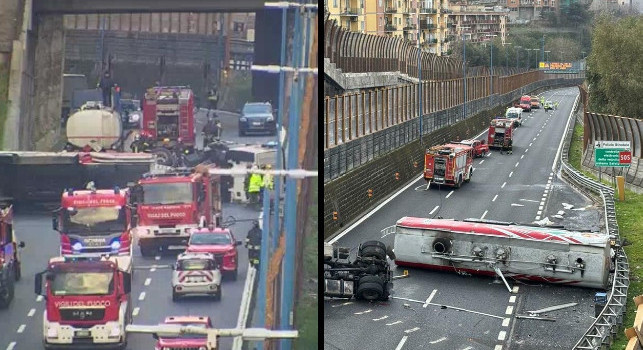 Incidente e Tangenziale di Napoli chiusa: 20mila litri di carburante in strada e case evacuate | FOTO